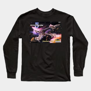 Vintage Model Kit Box Art - Babylon 5 Starfury Long Sleeve T-Shirt